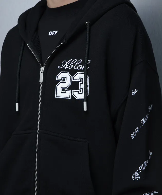 OFFWHITE BLACK SPORTS JACKET WITH 23 LOGO EMBROIDERY