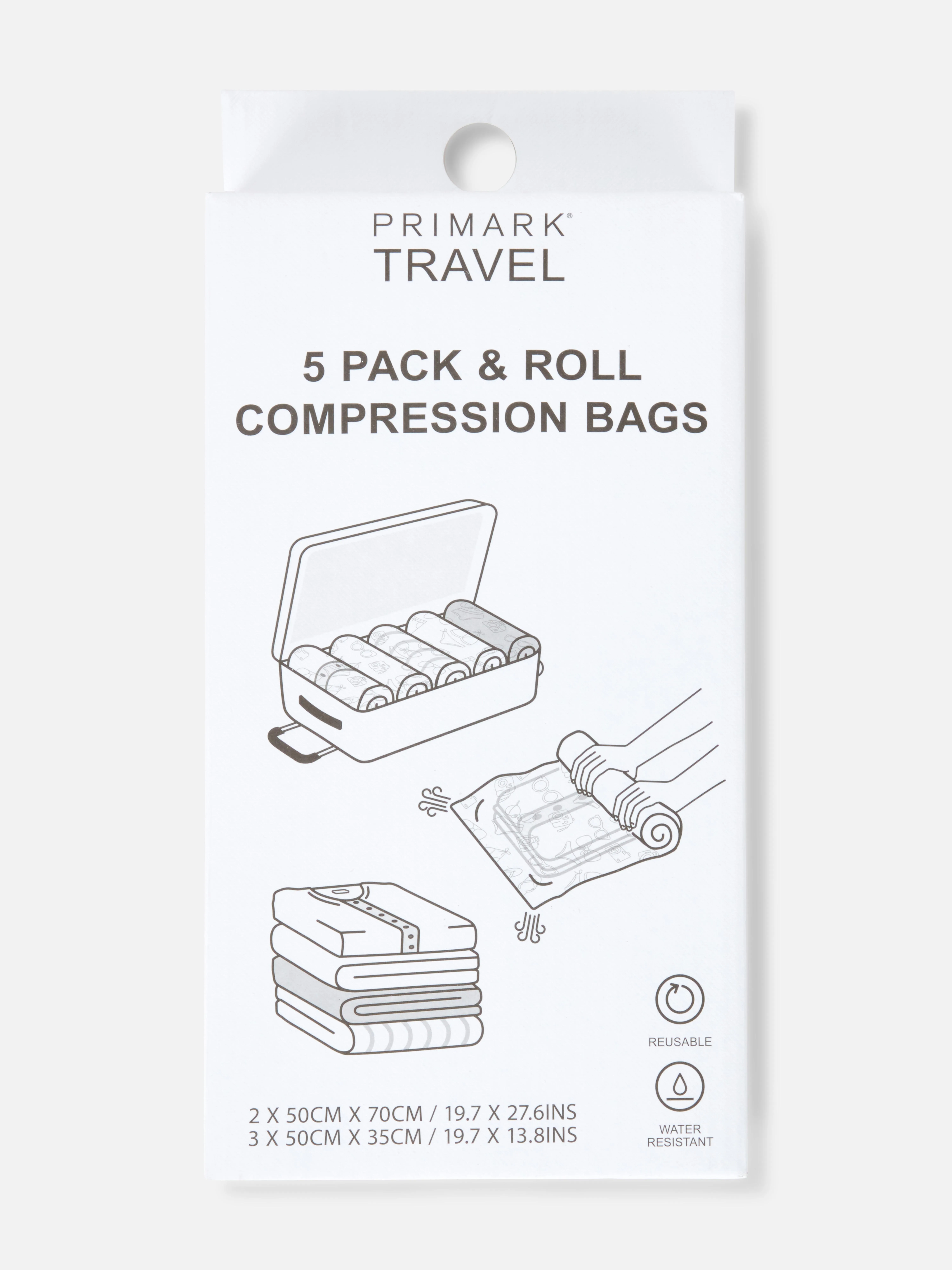 Pack de 5 bolsas de compresión para equipaje