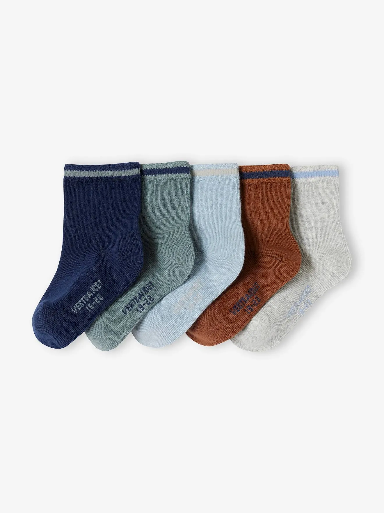 Pack de 5 pares de calcetines de colores para bebé niño