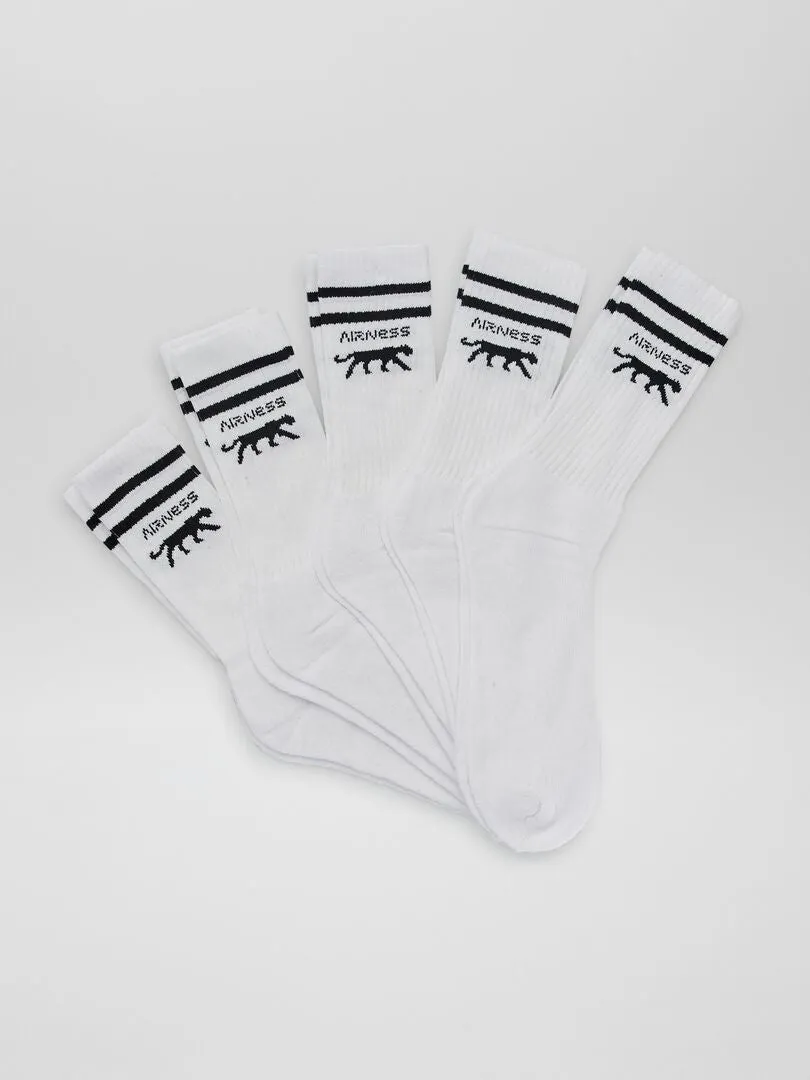 PACK DE 5 PARES DE CALCETINES 'AIRNESS'  BLANCO