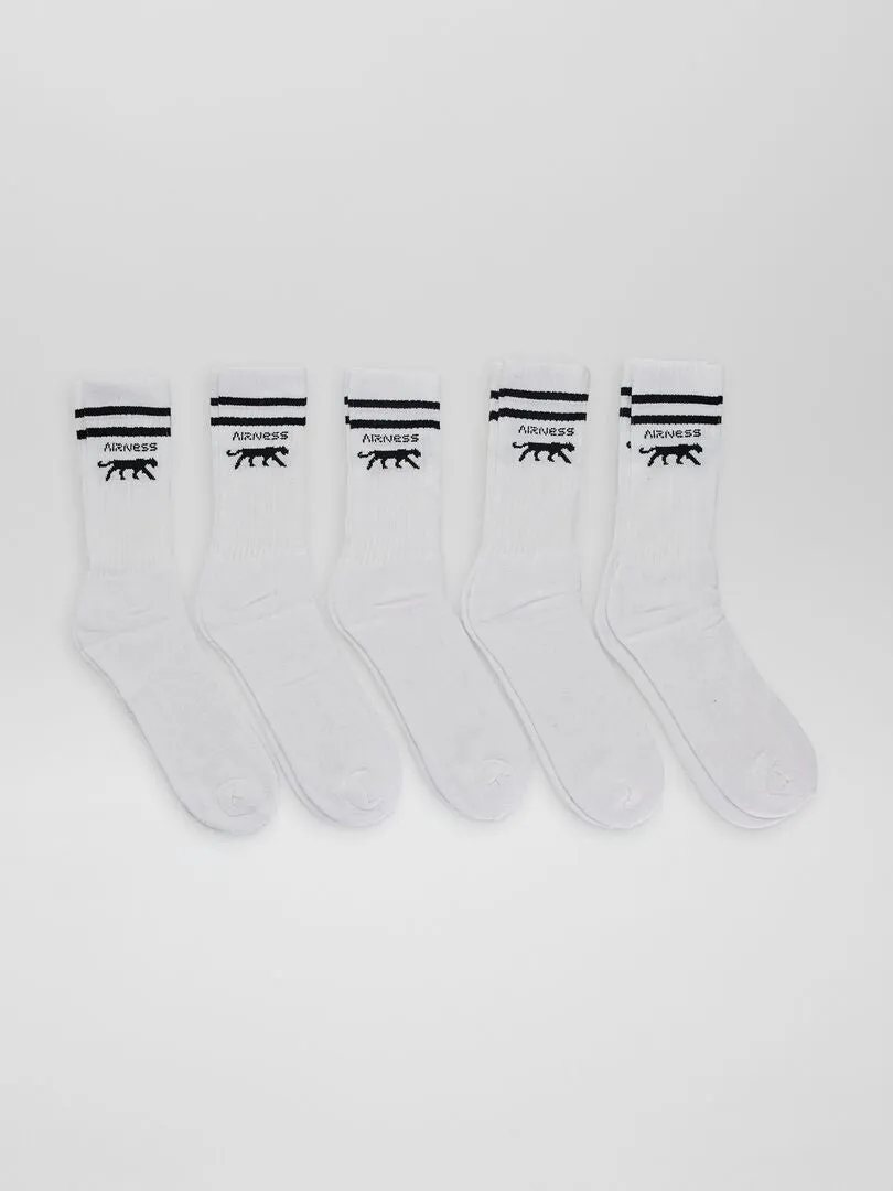 PACK DE 5 PARES DE CALCETINES 'AIRNESS'  BLANCO