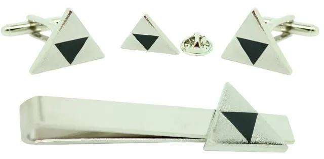 Pack Gemelos, Pisacorbatas y Pin Zelda Plateado