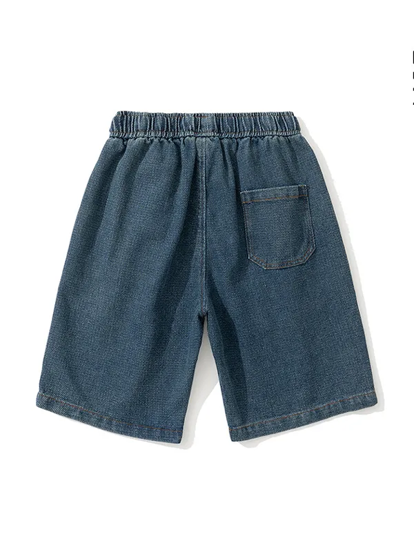 Pantalones cortos de mezclilla sueltos simples para hombre