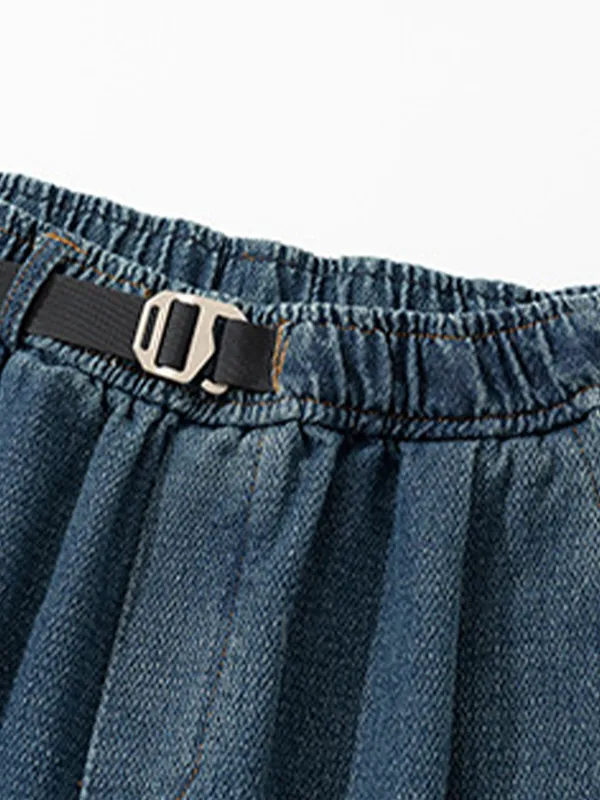 Pantalones cortos de mezclilla sueltos simples para hombre