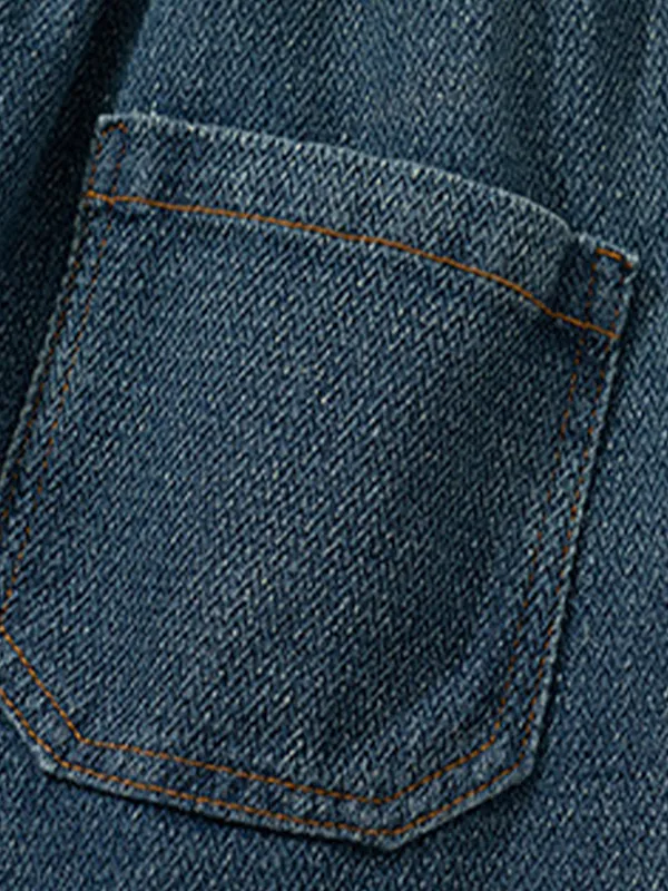 Pantalones cortos de mezclilla sueltos simples para hombre