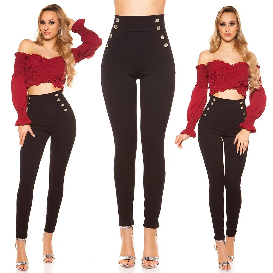 Pantalones de cintura alta negro