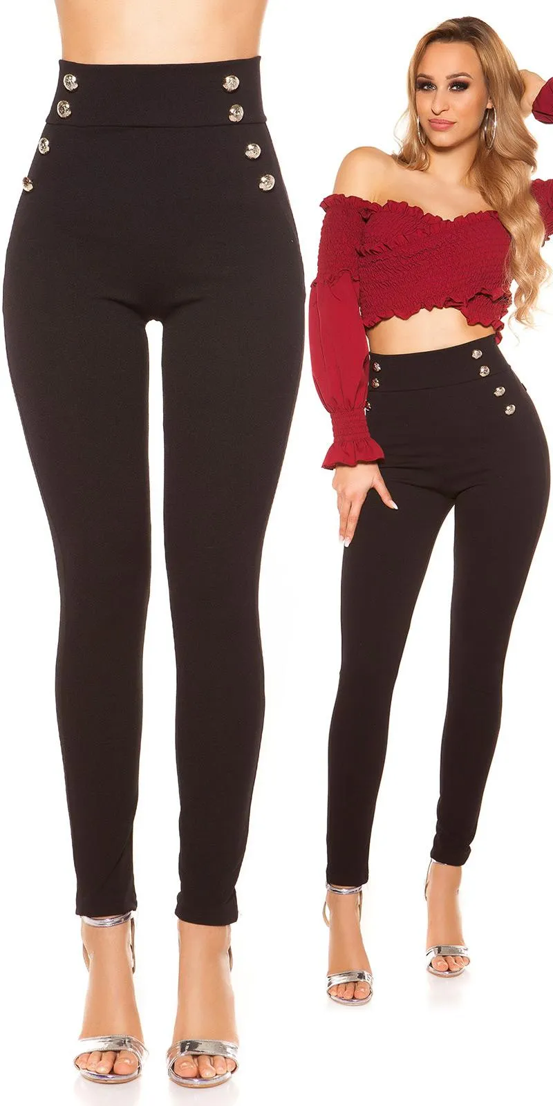 Pantalones de cintura alta negro