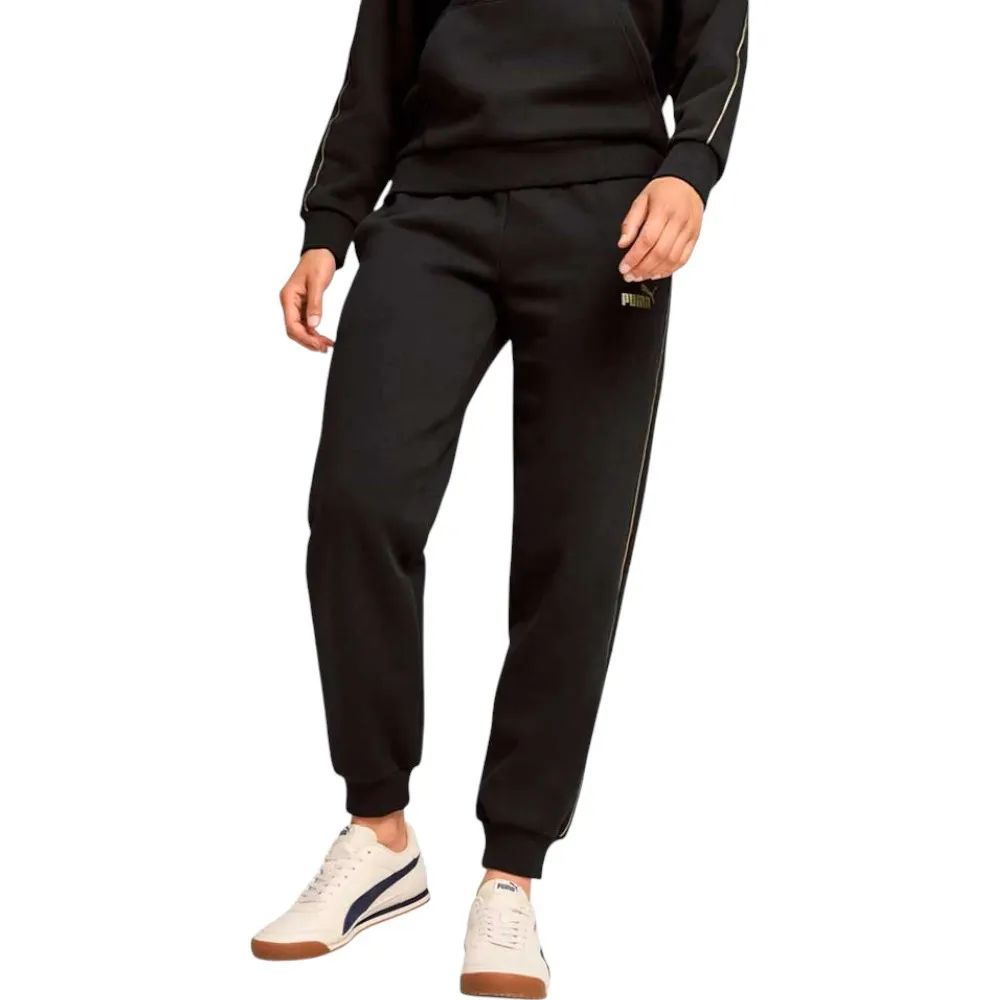 PANTALONES PUMA ESSENTIALS TAPE MINIMAL GOLD SWEATPANTS FLEECE NEGRO 68529601 MUJER
