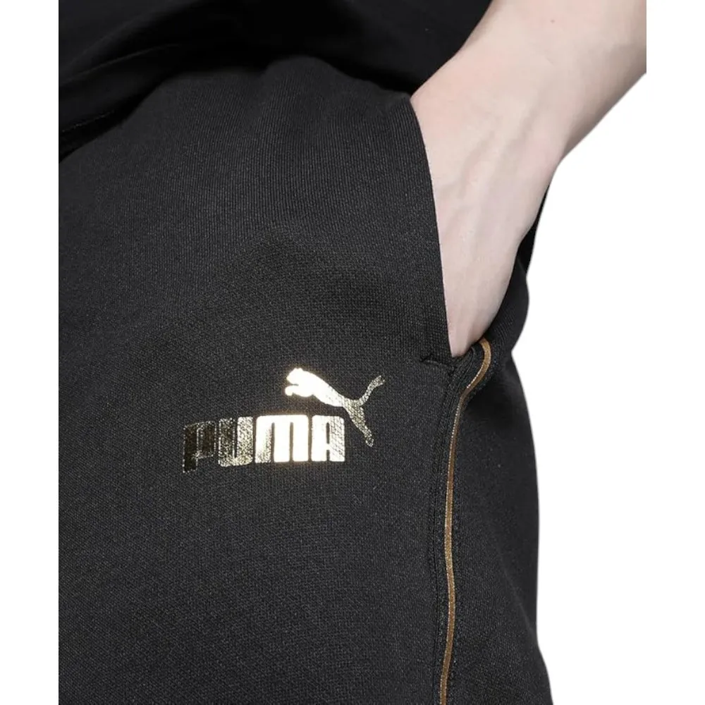 PANTALONES PUMA ESSENTIALS TAPE MINIMAL GOLD SWEATPANTS FLEECE NEGRO 68529601 MUJER