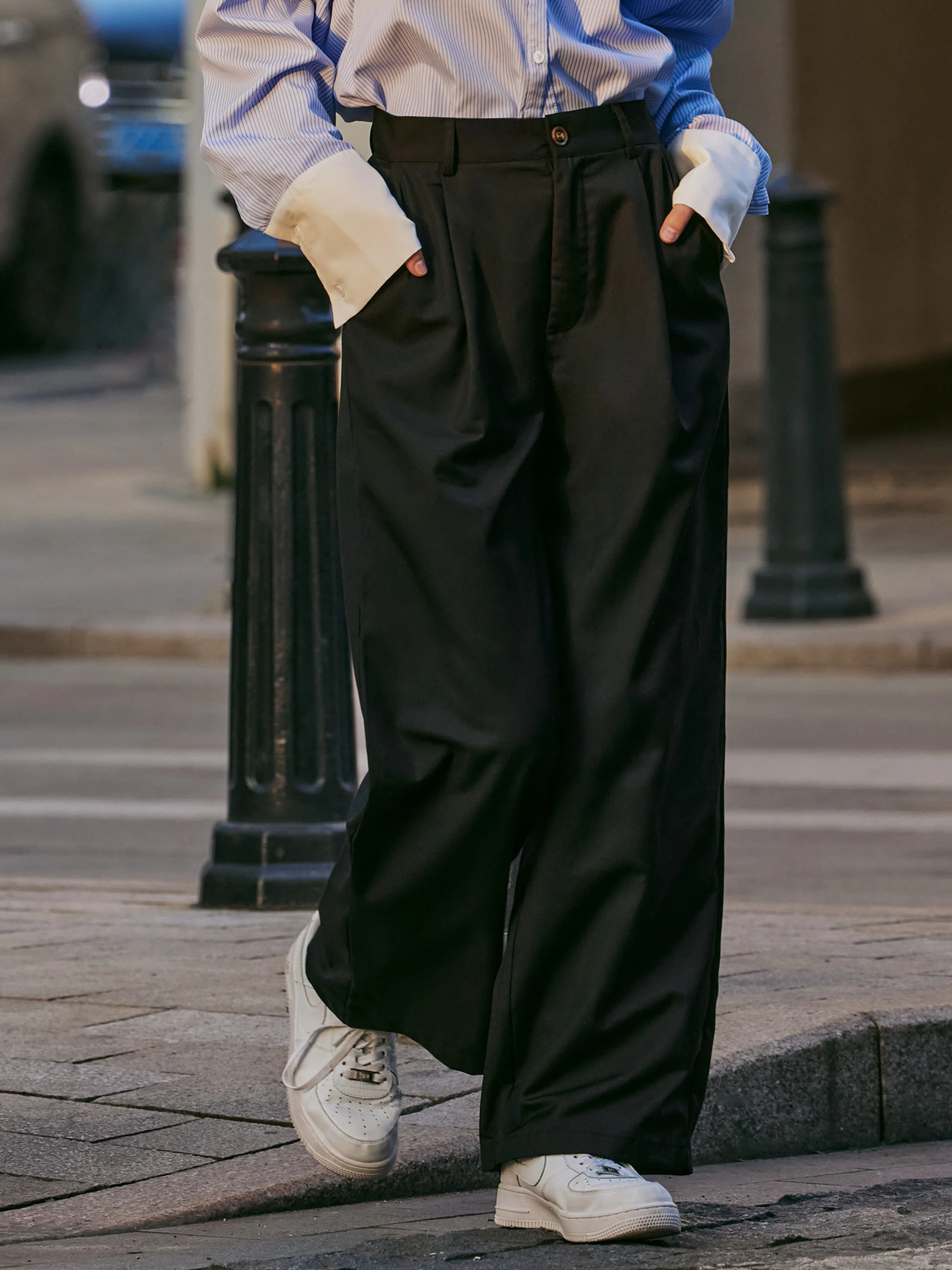  Pantalones Rectos Sólidos