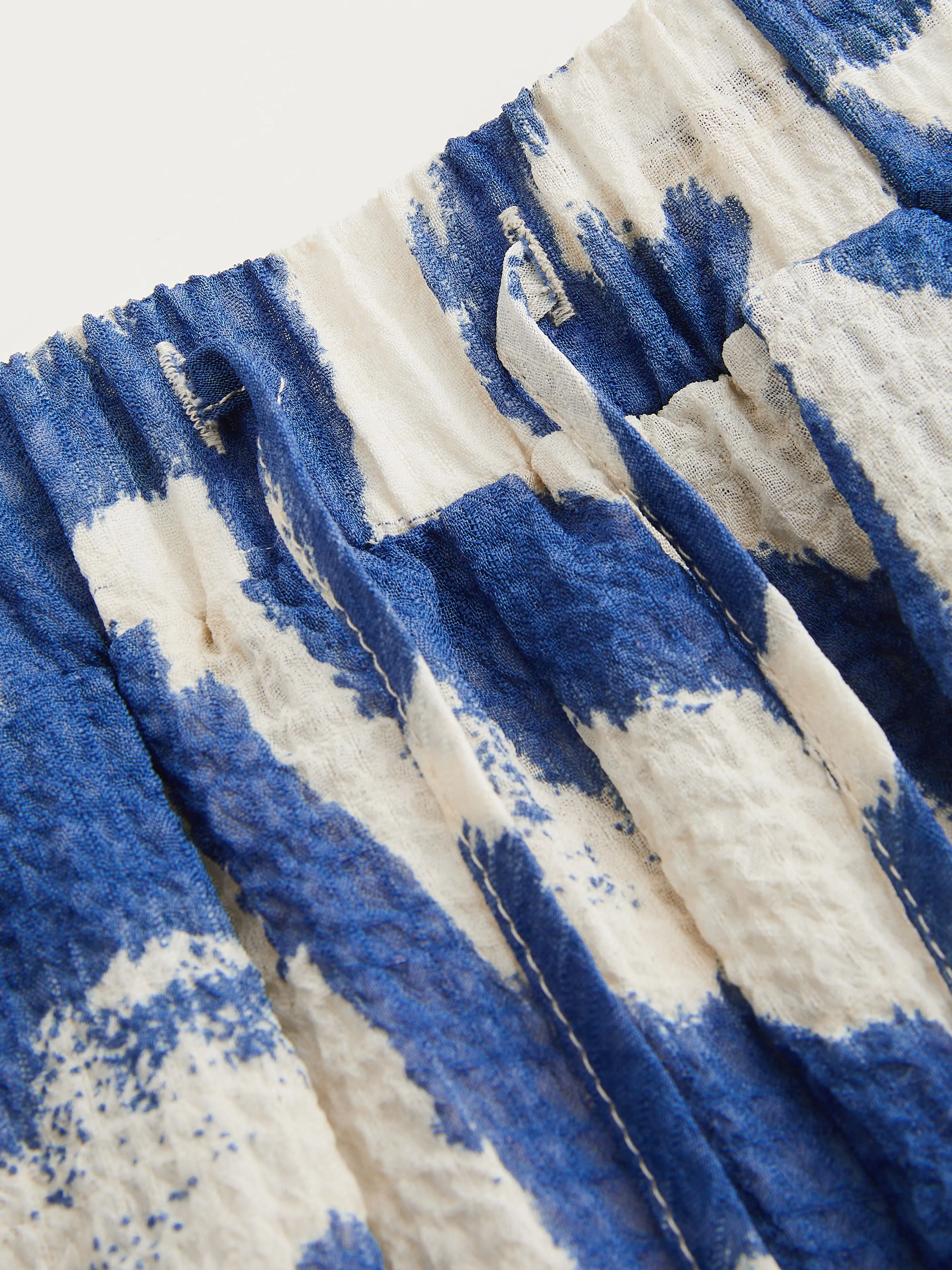 Pantalón Ancho Abstracto de Tiro Medio para Vacaciones en la Playa de Santorini