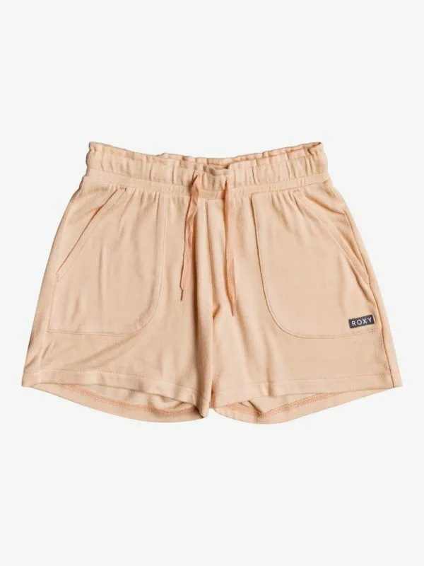 Pantalón corto ROXY short chándal corte holgado niña Barely Friend APRICOT ICE (nez0) Ref. ERGNS03089 salmón rosa