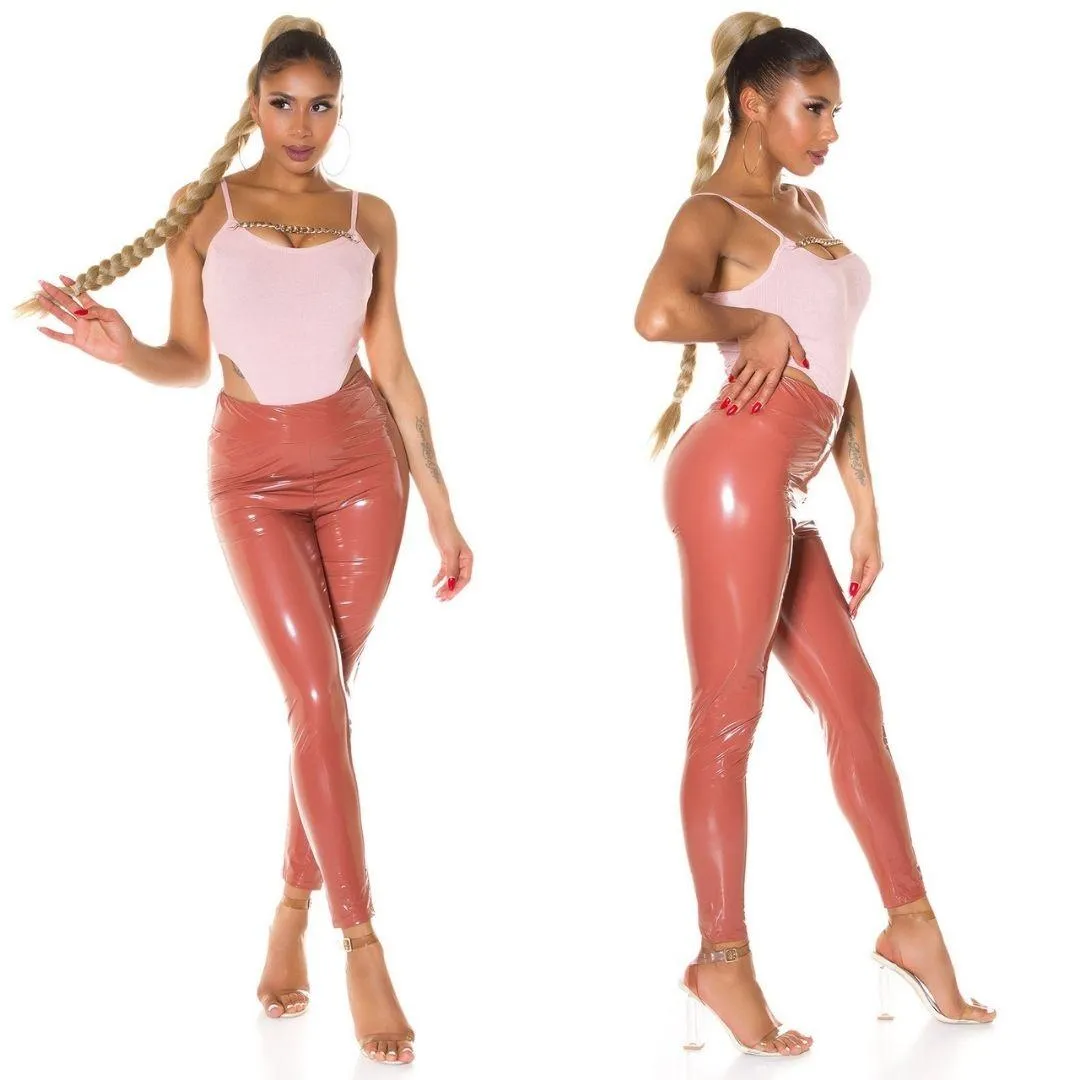 Pantalón latex paper bag marrón