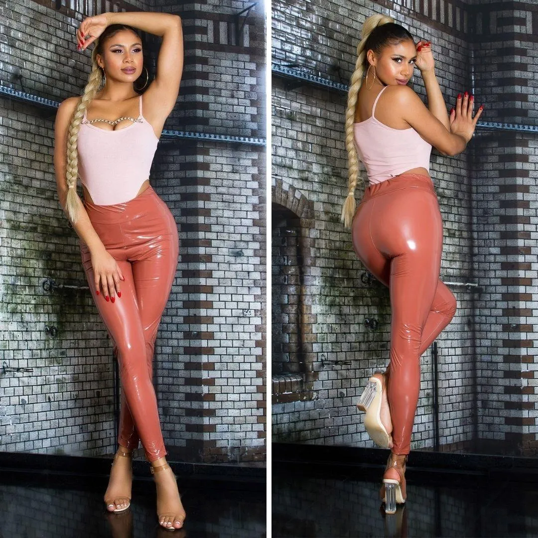 Pantalón latex paper bag marrón