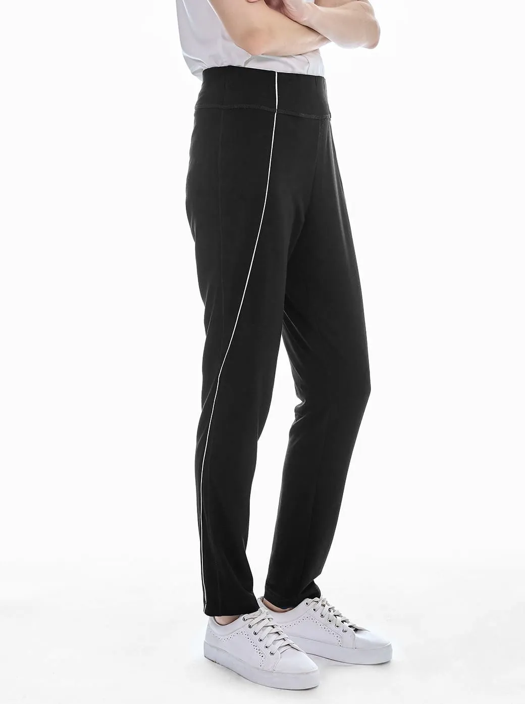 Pants negro y piola en contraste Comfort