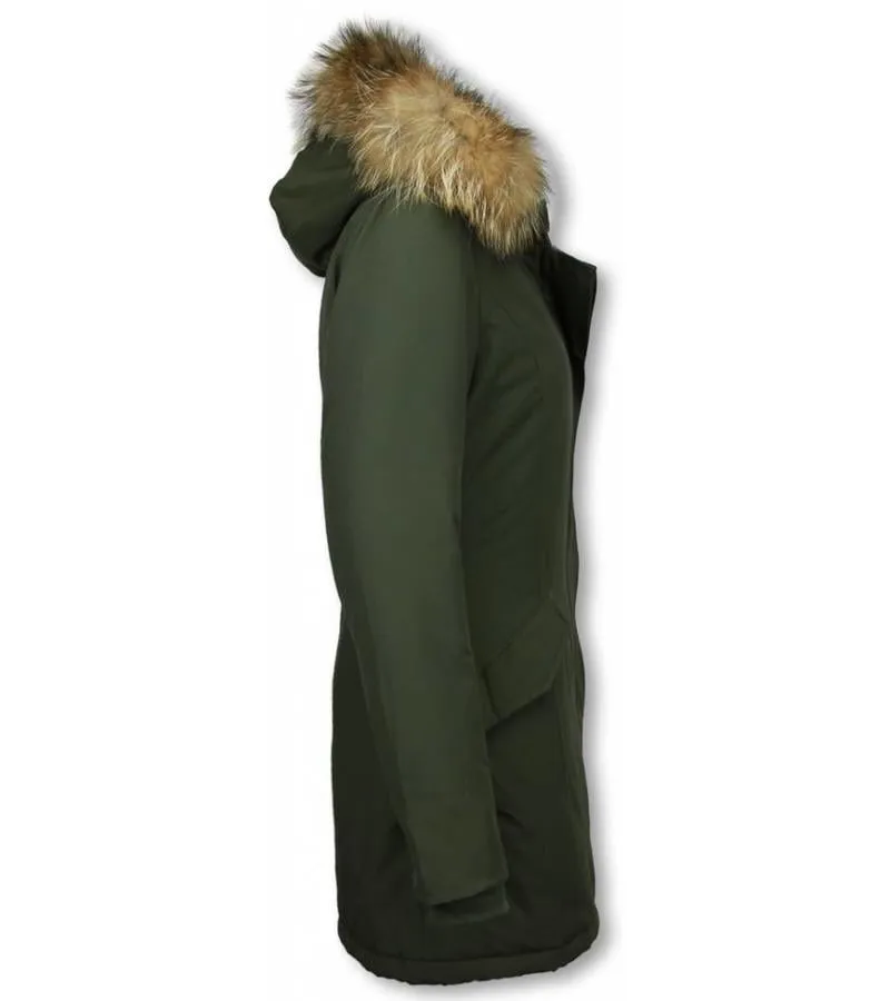 PARKAS MUJER  MUJERES ABRIGOS DE INVIERNO  LONG WOOLY  VERDE