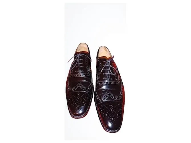 Paul Smith Derbys con punta de flor de cuero negro 