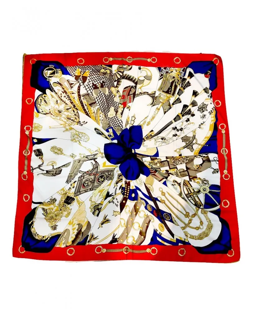 PAÑUELOS CHAL Y FOULARES ELEGANTES EN AZUL Y ROJO