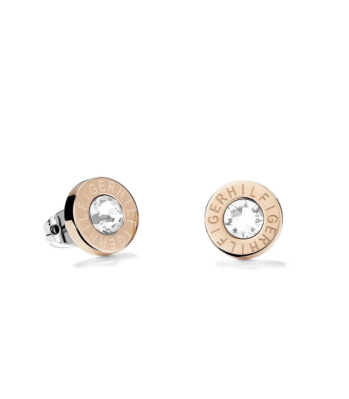 PENDIENTES BOTóN TOMMY HILFIGER ACERO IP ROSE CRISTAL SWAROVSKI  2700752