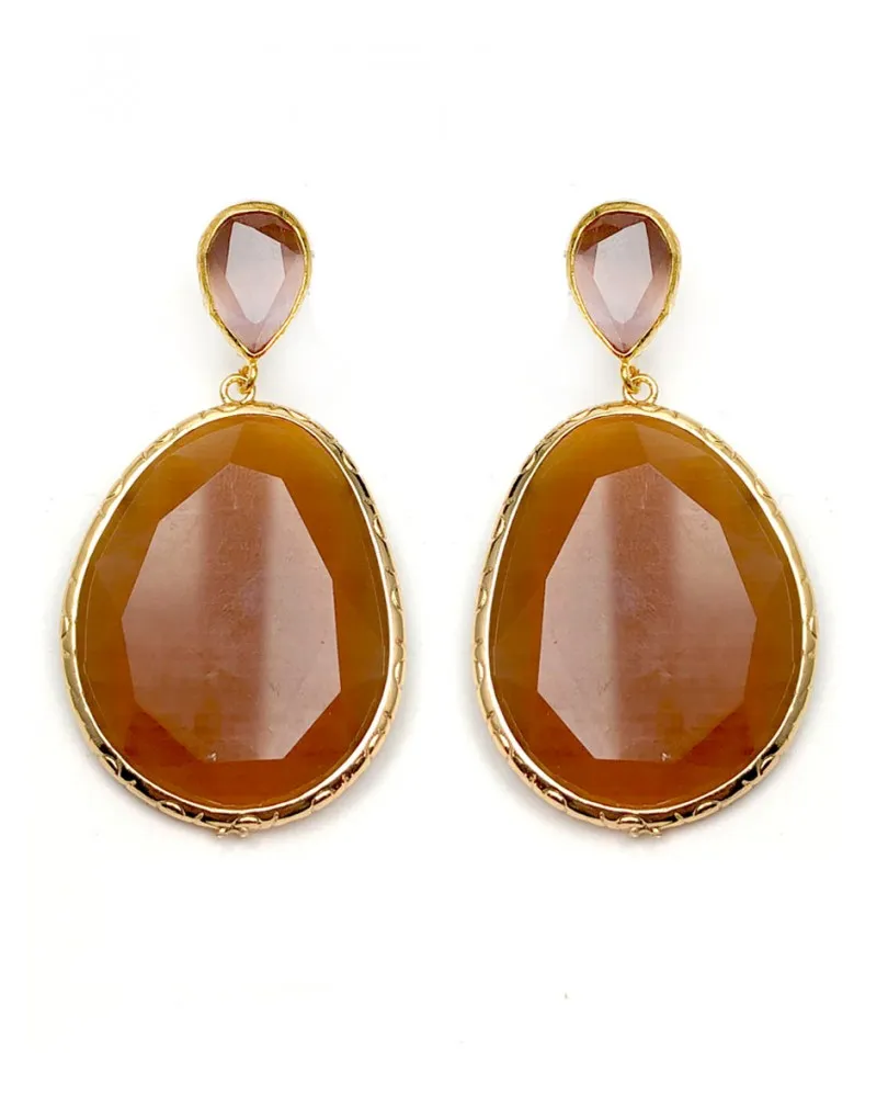 PENDIENTES DE MUJER LARGOS MARRONES IDEALES PARA BODAS