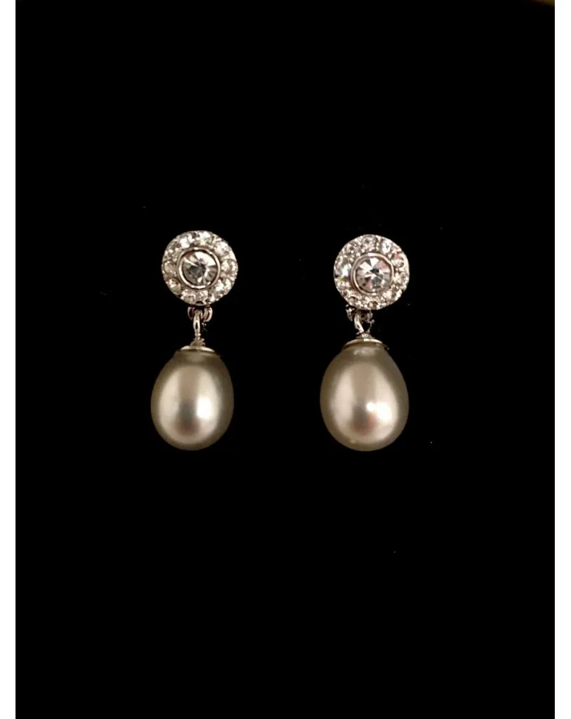 PENDIENTES DE NOVIA EN RODIO CON BAÑO DE ORO