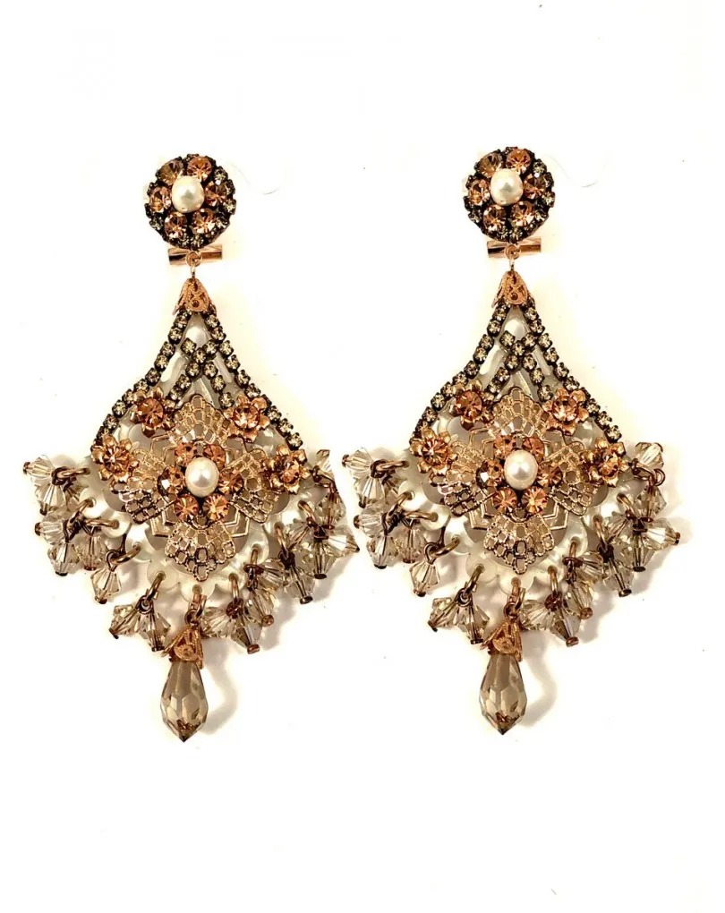 PENDIENTES DE NOVIA LARGOS  Y CON DISEÑO