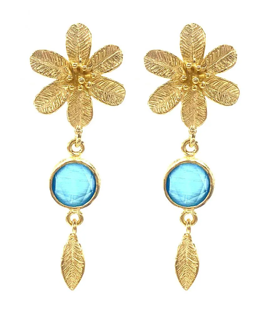PENDIENTES LARGOS AZULES PARA MUJERES CON ESTILO DE ALTA BISUTERÍA