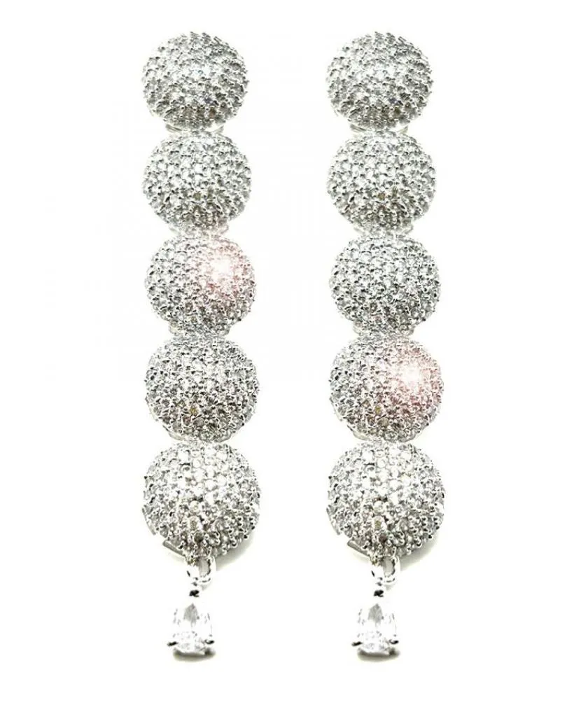 PENDIENTES LARGOS CON CIRCONITAS EXQUISITO DISEÑO PARA BODAS