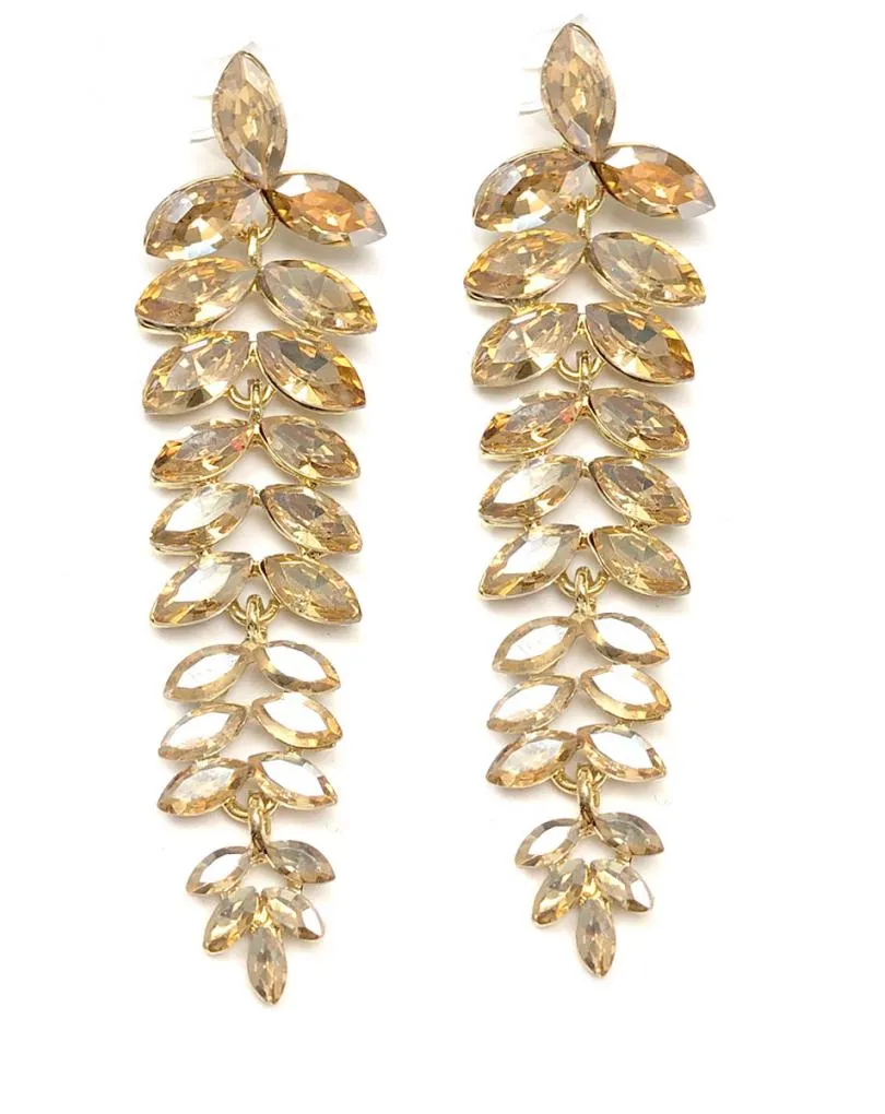 PENDIENTES LARGOS DORADOS PARA BODAS ESPECIAL RECOGIDOS