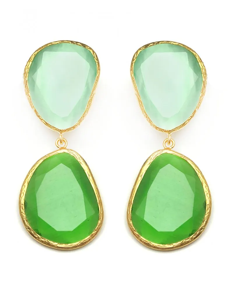 PENDIENTES LARGOS EN TONOS VERDES PARA SU VESTIDO DE FIESTA