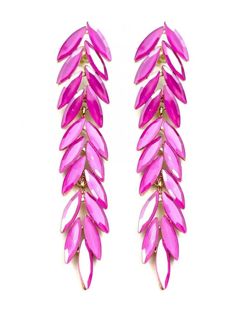 PENDIENTES LARGOS FUCSIAS PARA BODAS DE NOCHE ESPECIAL INVITADAS