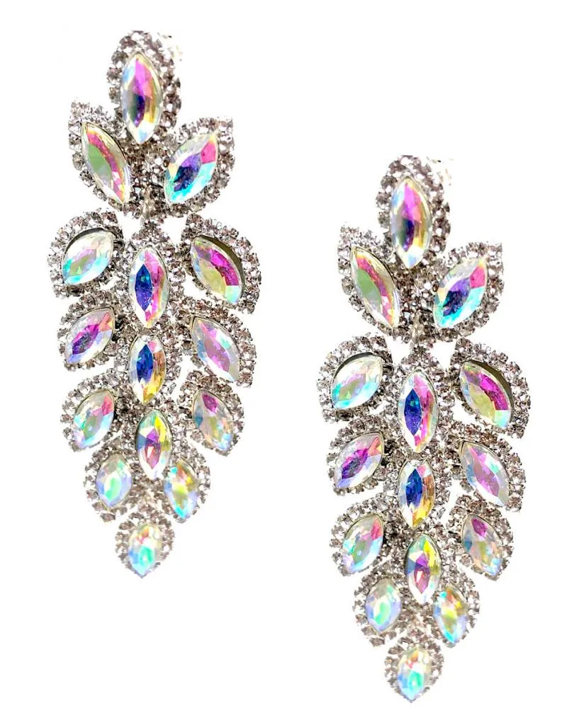 PENDIENTES LARGOS PARA BODAS Y EVENTOS EN CRISTAL IRISADO