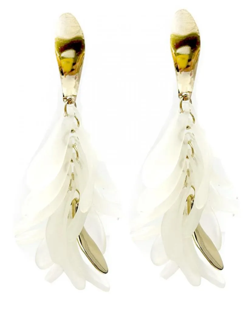 PENDIENTES MUJER BLANCOS LARGOS IDEALES PARA EL VERANO