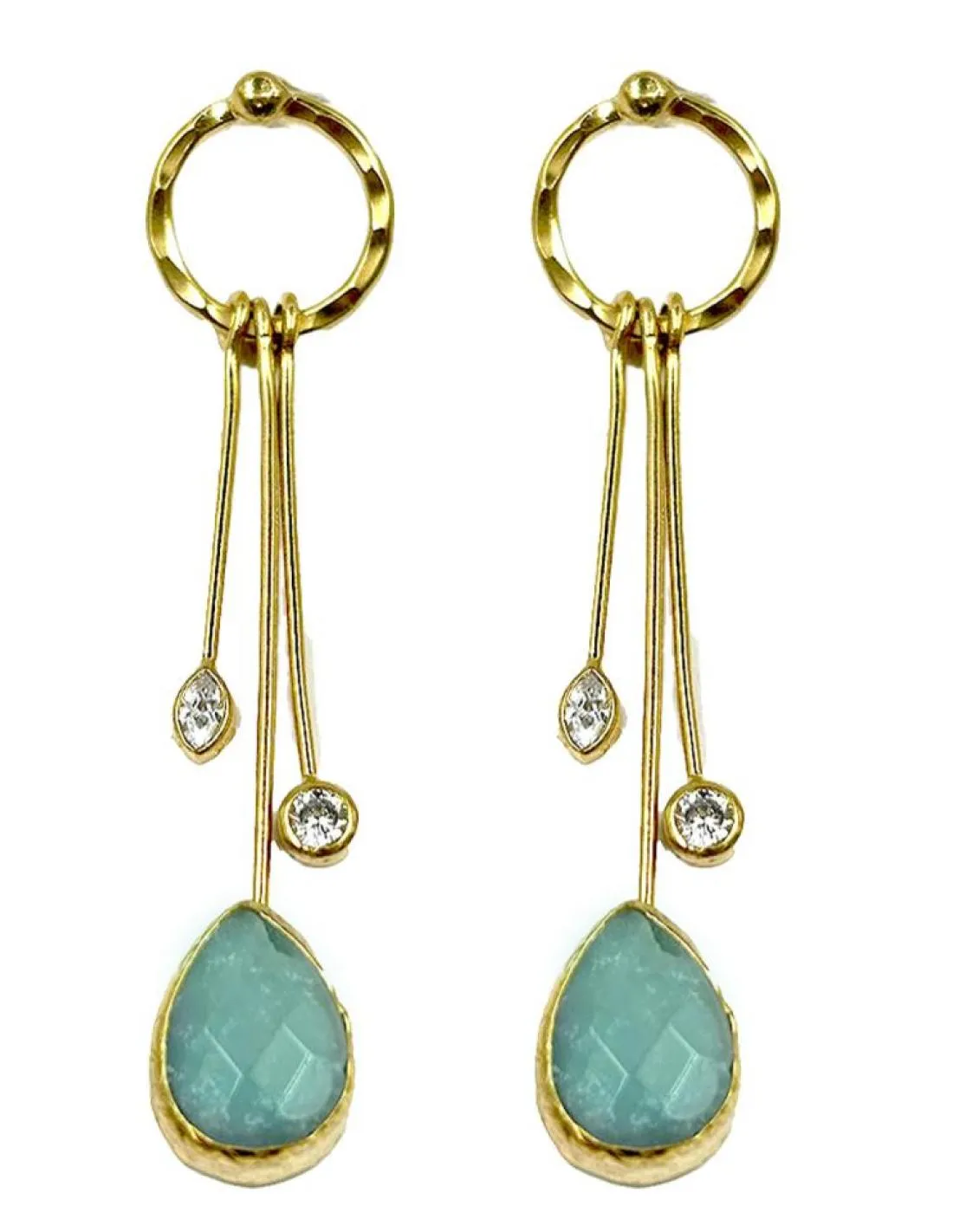 PENDIENTES MUJER LARGOS DORADOS CON DISEÑO ACTUAL PARA BODAS