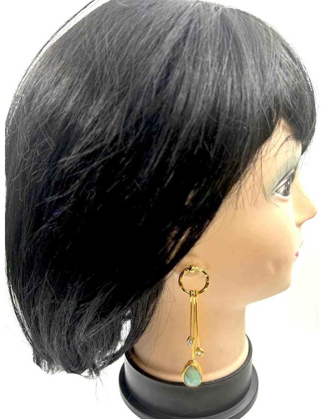 PENDIENTES MUJER LARGOS DORADOS CON DISEÑO ACTUAL PARA BODAS