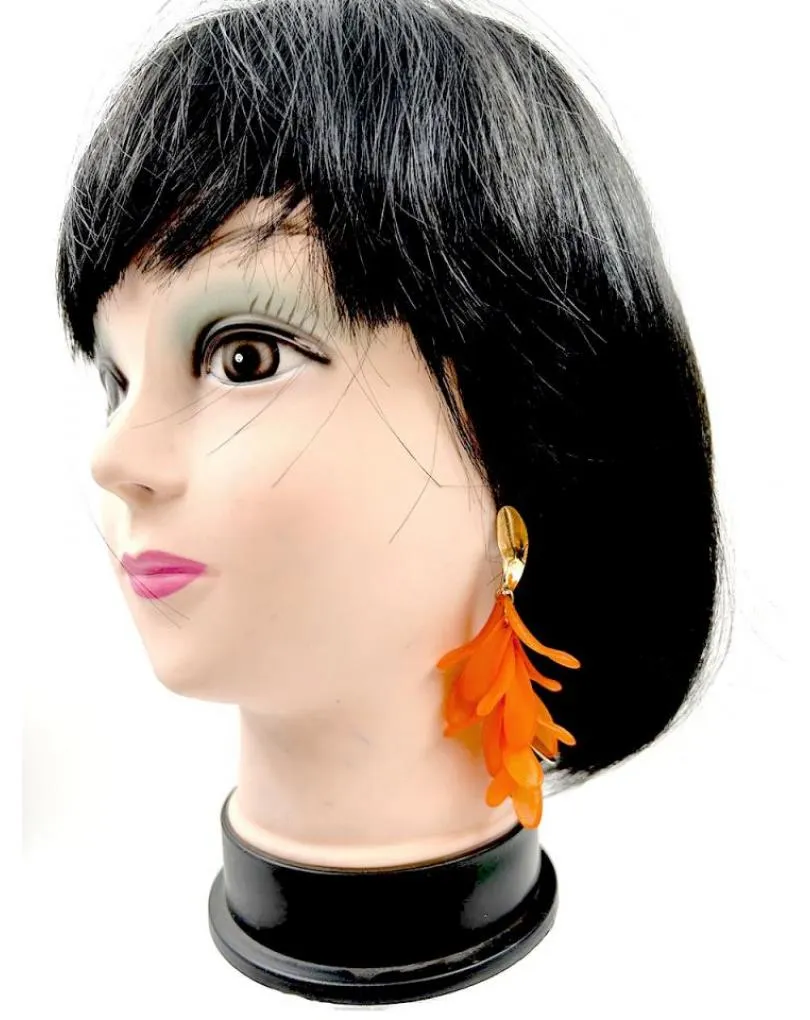 PENDIENTES MUJER NARANJAS Y LARGOS PARA EL VERANO