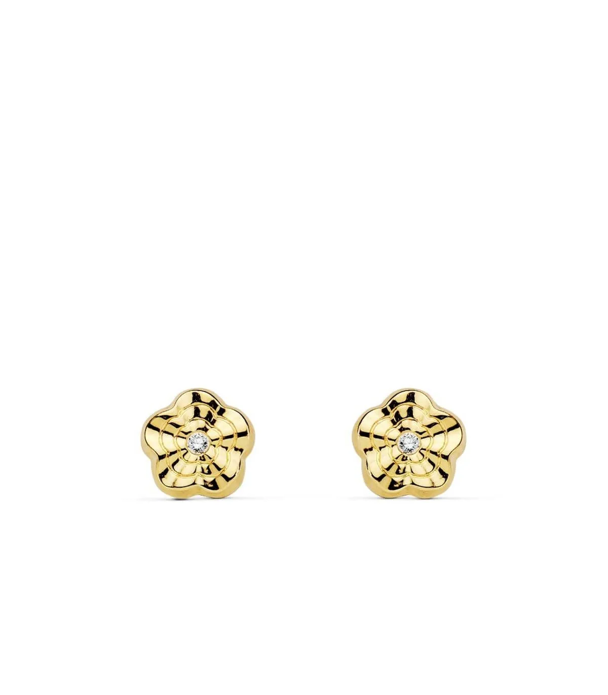 Pendientes oro amarillo Renet flor 18 Ktes