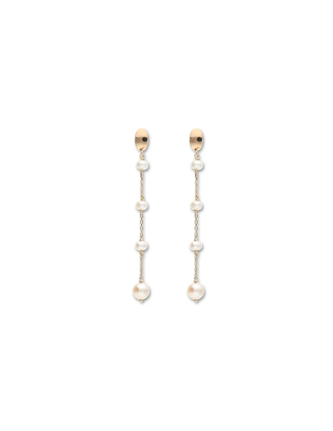 Pendientes Oro Amarillo Y Perlas