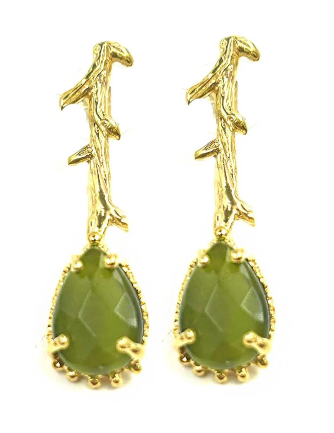 PENDIENTES VERDES OLIVA MUY ELEGANTES PARA BODAS Y BAUTIZOS