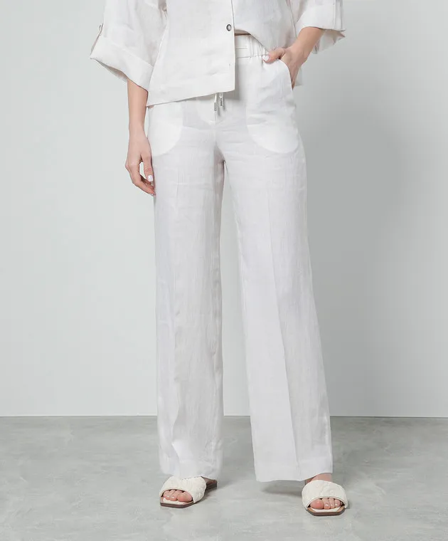 Peserico Beige straight pants made of linen