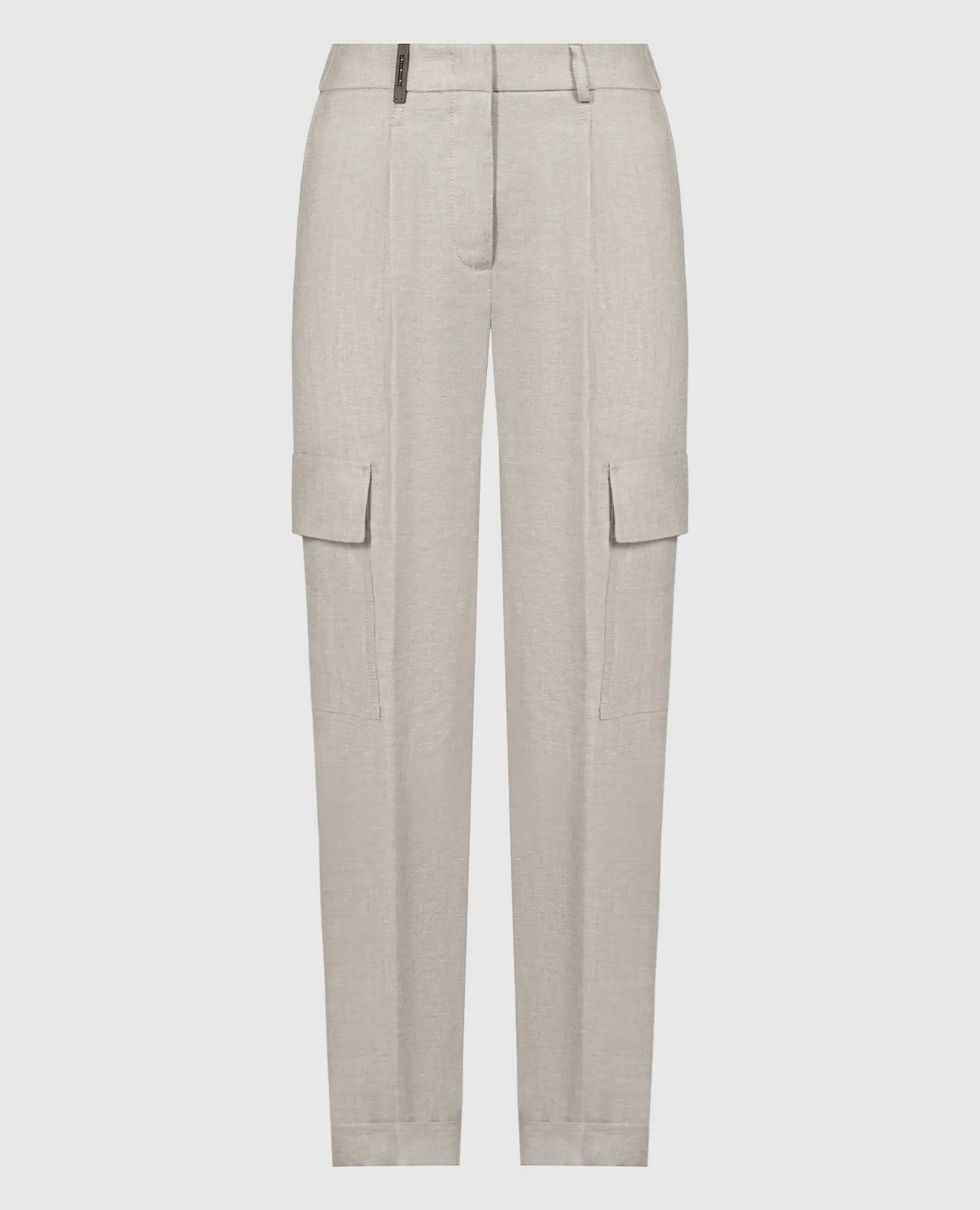 Peserico Gray linen cargo pants