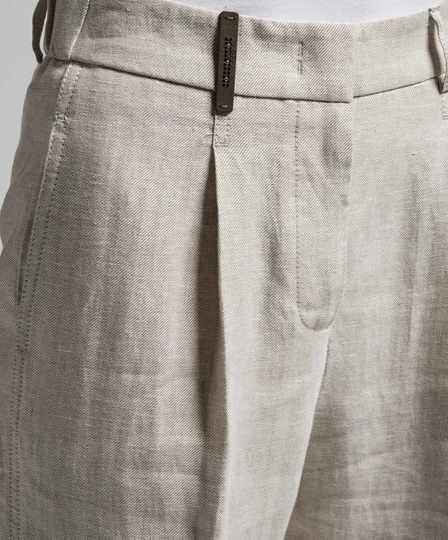 Peserico Gray linen cargo pants