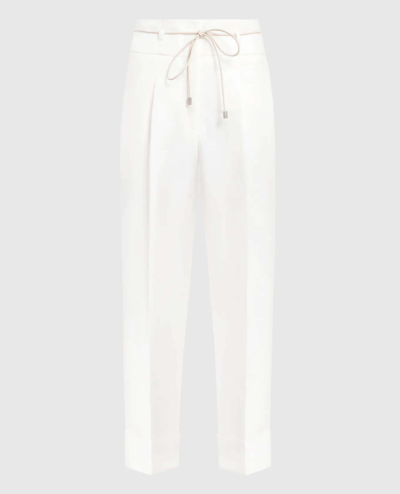 Peserico High rise white linen pants