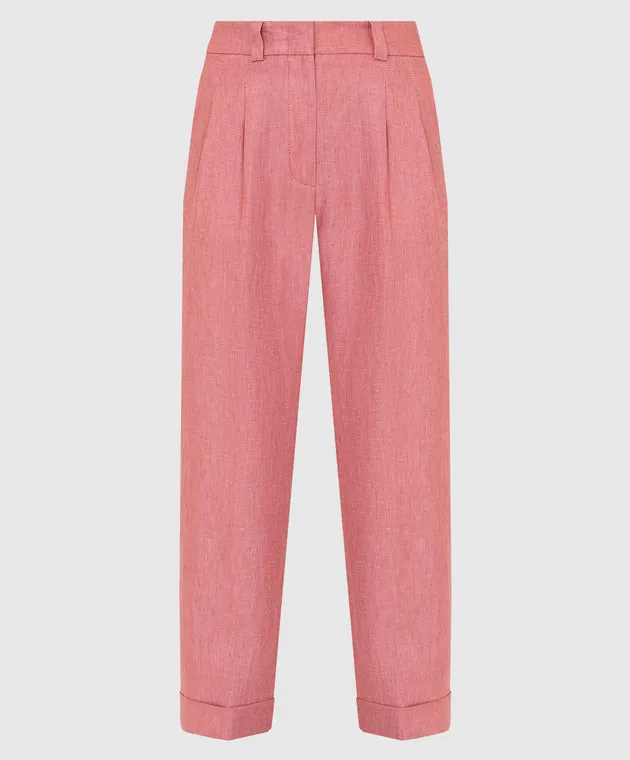Peserico Light burgundy linen slacks