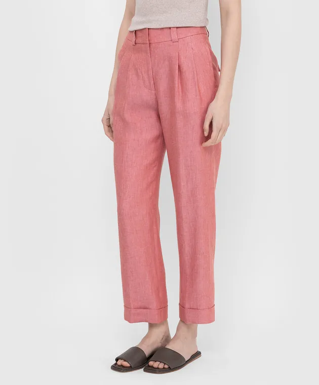 Peserico Light burgundy linen slacks