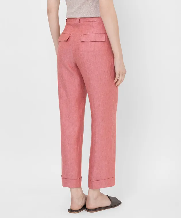 Peserico Light burgundy linen slacks