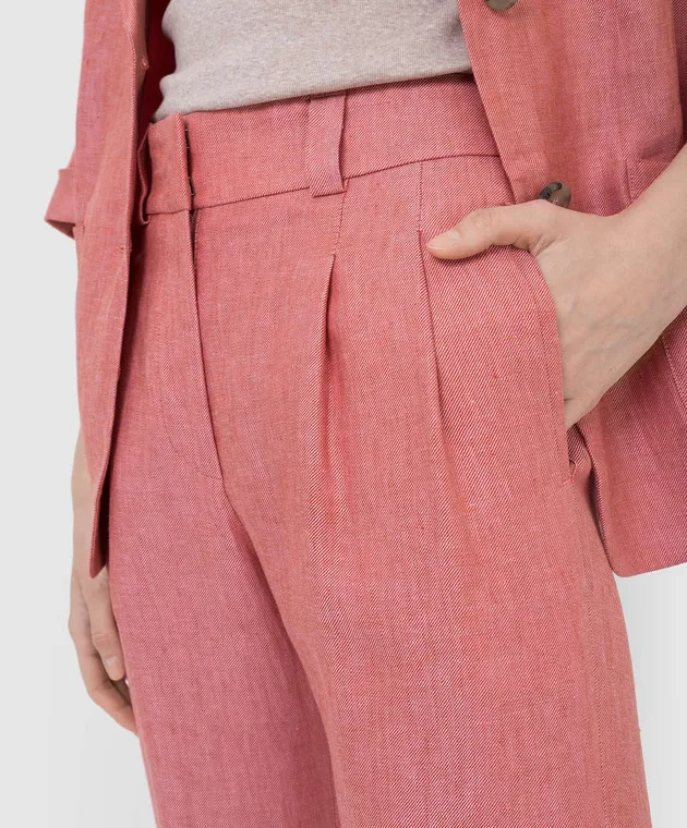 Peserico Light burgundy linen slacks