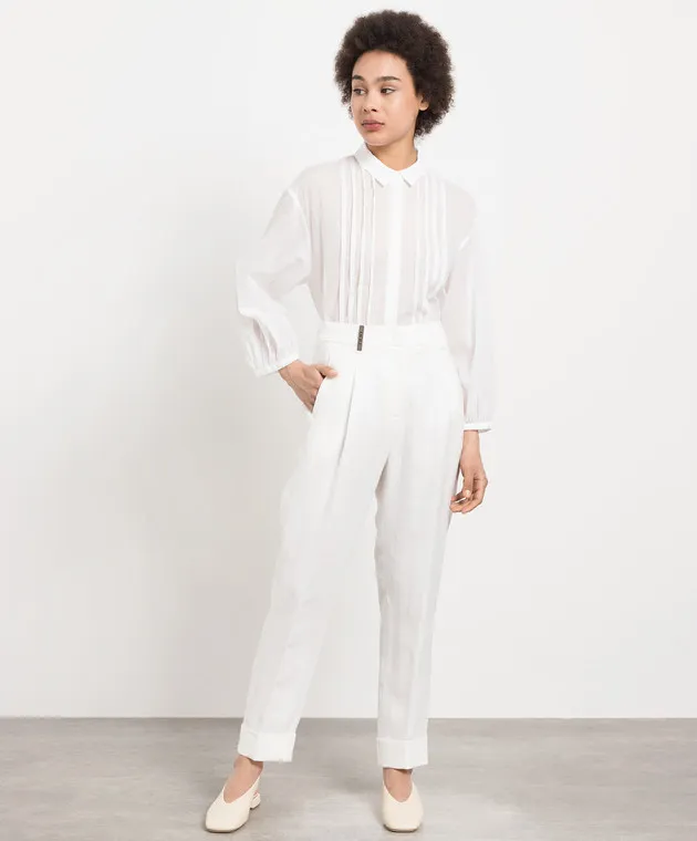 Peserico White linen pants