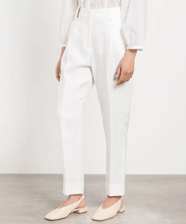 Peserico White linen pants