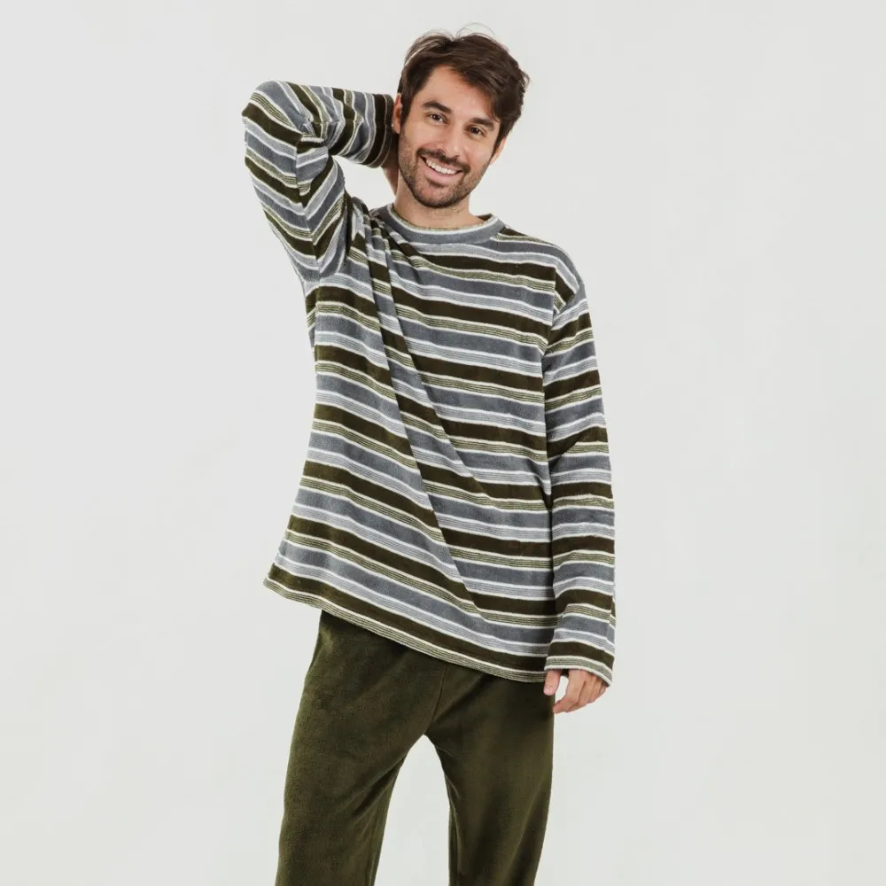 Pijama coral hombre Camilo verde caceria